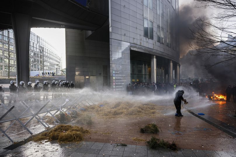 In Brüssel protestierten Landwirte aus ganz Europa.
