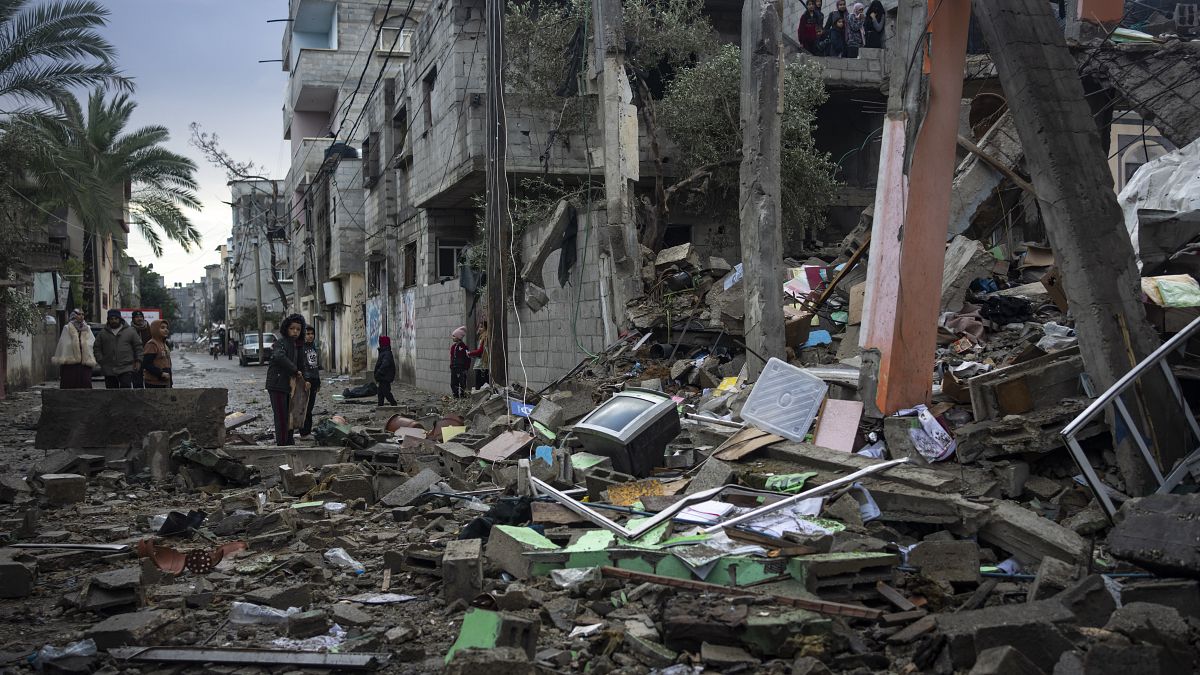 آثار القصف الإسرائيلي على رفح في غزة. 2024/01/27