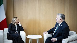 Az olasz és a magyar kormányfő megbeszélése az EU-csúcs előtt, Brüsszelben