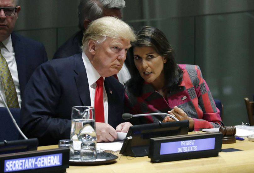 Trump és Haley az ENSZ-ben, 2018-ban
