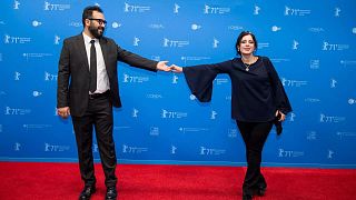 Behtash Sanaeeha and Maryam Moghaddam at the Berlin Film Festival in 2021 for the premiere of 'Ballad of a White Cow' 