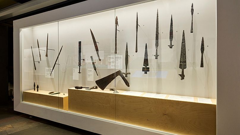Weapons from the Bronze Age and Middle Ages on display at the exhibition 