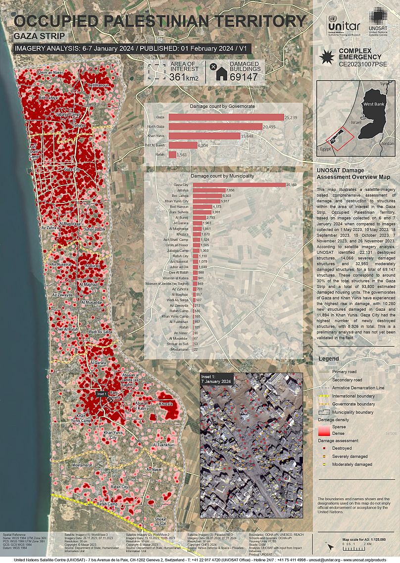 mappa Gaza Unosat