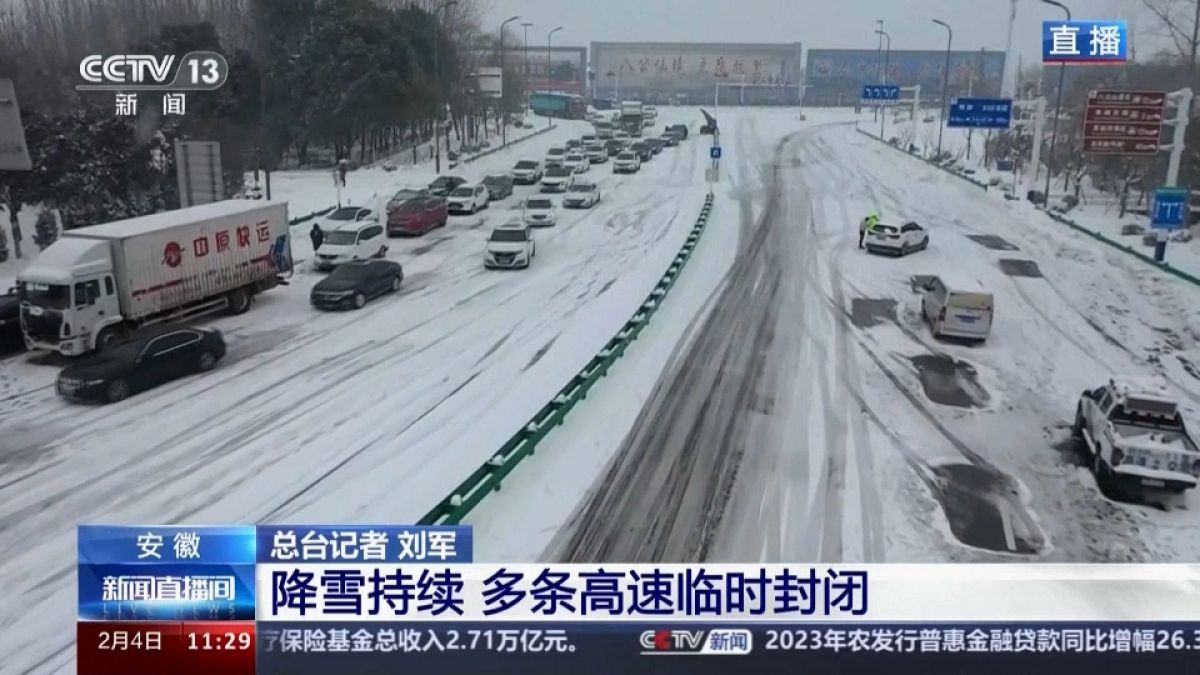 العاصفة الثلجية في الصين