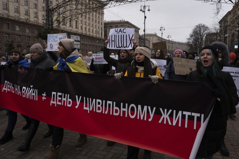 Kijevi katonafeleségek és rokonok tüntetése - 2024 január 18..