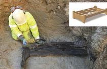 An excavation in central London has revealed what experts think is a Roman flatpack bed for use in the afterlife.
