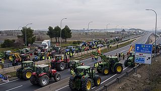 Bloqueos en la A4 cerca de Aranjuez (España) este martes 6 de febrero