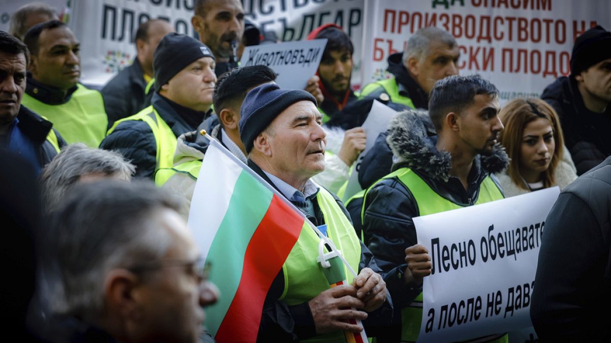 Protestierende Landwirte in Bulgarien