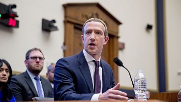 Facebook CEO Mark Zuckerberg testifies before a House Financial Services Committee hearing on Capitol Hill in Washington
