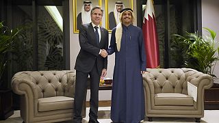 Госсекретарь США Энтони Блинкен и премьер-министр Катара Мохаммед бен Абдулрахман бин Джассим Аль Тани