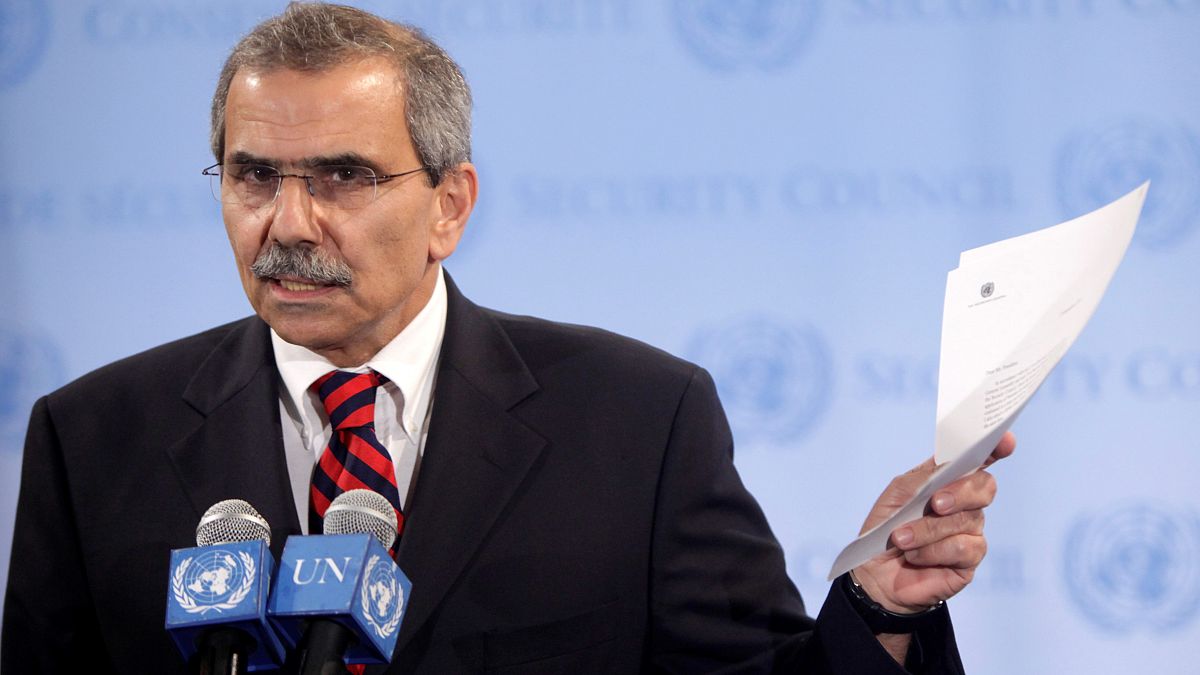 القاضي نواف سلام عندما كان سفيرا للبنان لدى الأمم المتحدة. 2011/03/14