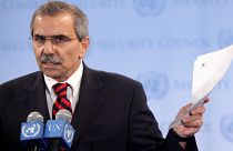 القاضي نواف سلام عندما كان سفيرا للبنان لدى الأمم المتحدة. 2011/03/14