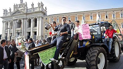 Protesta dei trattori a Roma