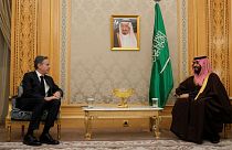 Ο Αμερικανός ΥΠΕΞ Άντονι Μπλίνκεν κατά την επίσκεψή του στη Σαουδική Αραβία