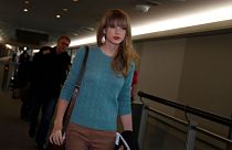 Mega celeb Taylor Swift arrives at Narita international airport, near Tokyo, in November 2012. 