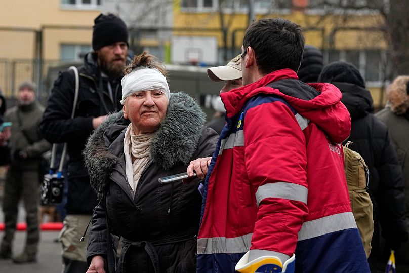 امرأة أوكرانية أصيبت جراء القصف الروسي - كييف