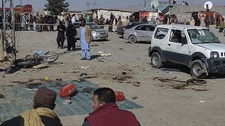 Escena de la explosión de una bomba en Pashin, distrito de la provincia paquistaní de Baluchistán