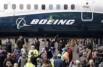 A Boeing 737 MAX 7 is displayed during a debut for employees and media of the new jet in Renton, Wash. Feb. 5, 2018. 