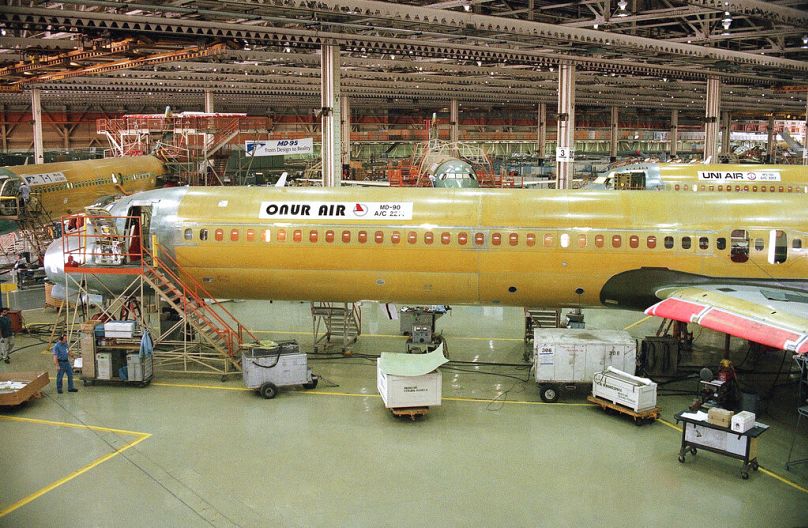 MD80s and MD90s produced at the Douglas Products Division of the Boeing Co. in Long Beach, CA, October 1997