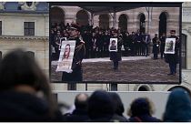 صورة من مراسم تأبين الفرنسيين الذين قضوا في هجوم السابع من أكتوبر