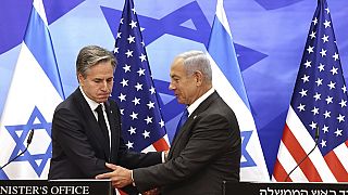 El secretario de Estado de Estados Unidos, Antony Blinken, izquierda, y el primer ministro israelí, Benjamin Netanyahu, el 30 de enero de 2023 en Jerusalén.