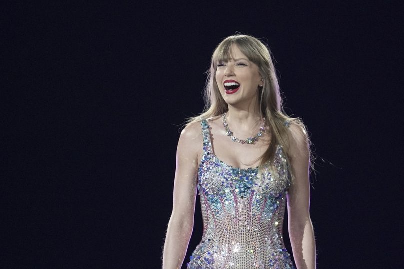Taylor Swift performs as part of the 'Eras Tour' at the Tokyo Dome on Wednesday