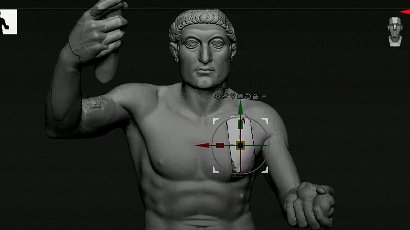 A digital scan of the statue Roman Emperor Constantine