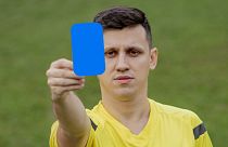 Getting shown the blue card