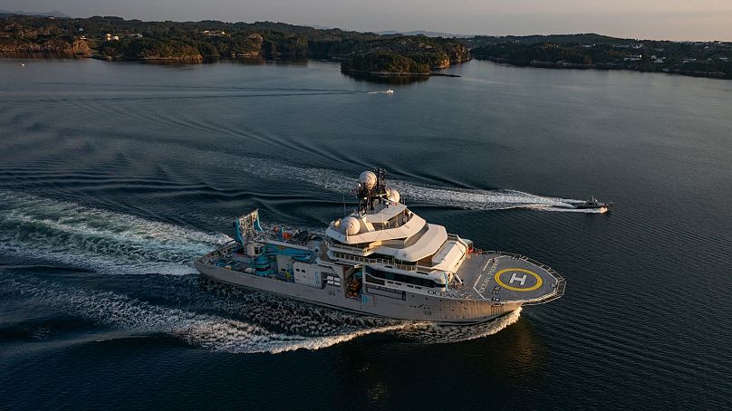 OceanXplorer, a former Norwegian oil survey ship known as Volstad Surveyor, underwent two years of rebuilding at a Dutch shipyard.