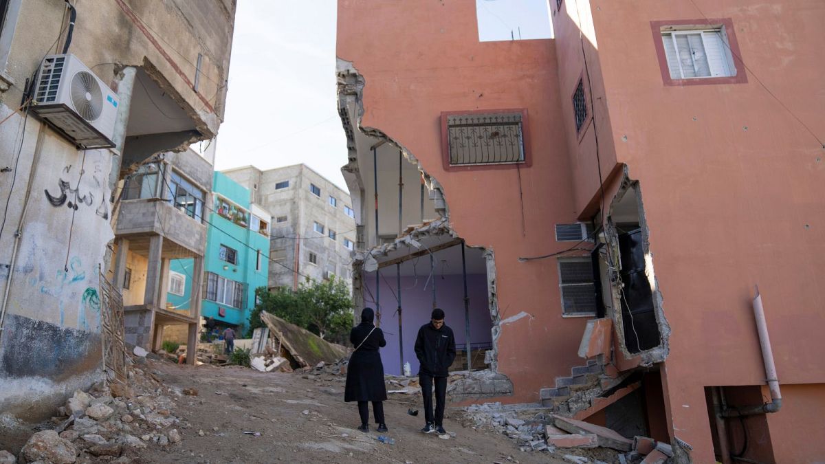 تخریب منازل فلسطینی‌ها در کرانه باختری بعد از یورش سربازان اسرائیلی در تاریخ هشتم فوریه ۲۰۲۴