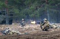 NATO soldiers on an exercise in the Baltics. 
