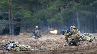 NATO soldiers on an exercise in the Baltics. 