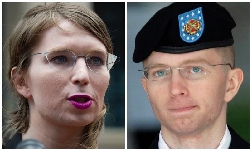 A nemváltó Chelsea Manning 2019-ben (b) és 2013-ban (j)