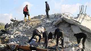 ساختمان ویران شده بر اثر بمباران اسرائیل در رفح
