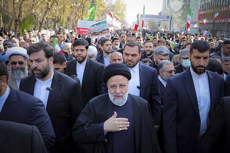 الرئيس الإيراني خلال الاحتفالات