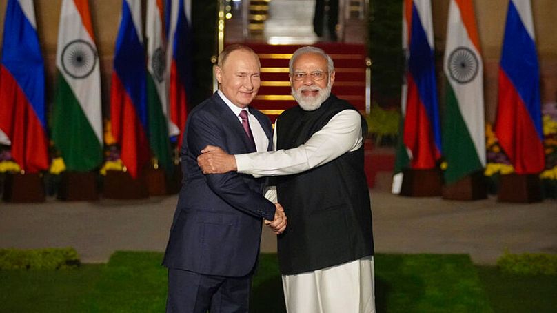 Putyin és Modi, 2021 december, Új-Delhi