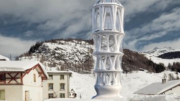 Der 30 Meter hohe "Tor Alva" wird im Schweizer Bergdorf Mulegns gebaut. Nach seiner Fertigstellung wird es das höchste 3D-gedruckte Bauwerk der Welt sein.