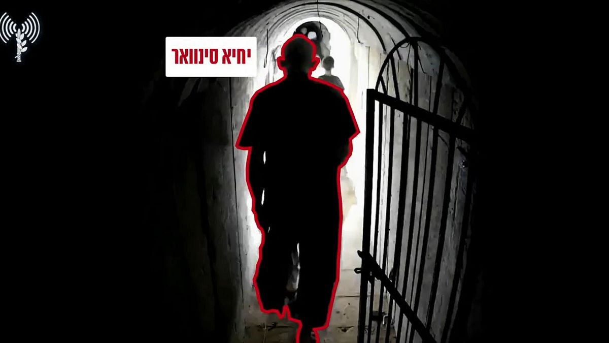 Videókon mutatja Izrael Jahja Sinwar menekülését egy alagútban,