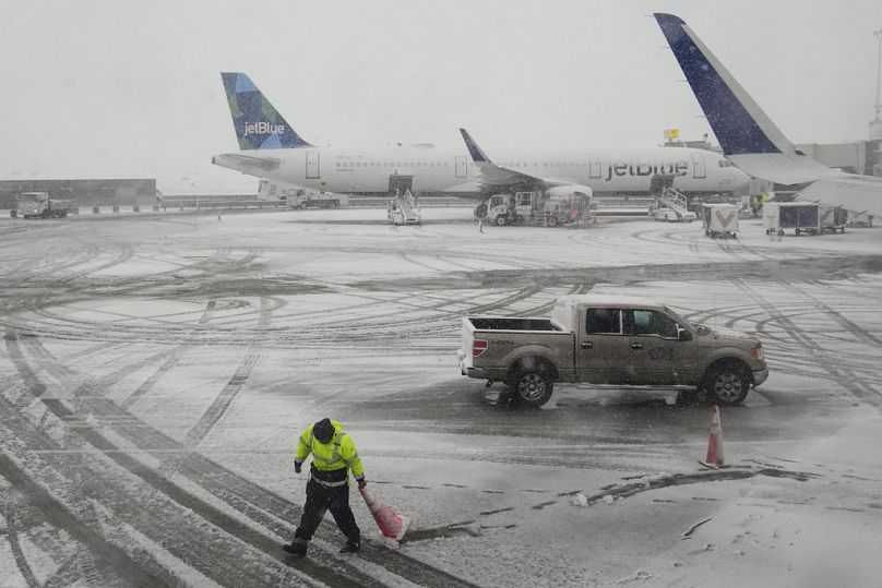 Am Flughafen JFK wurden viele Flüge gestrichen.