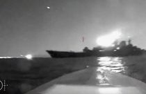 عکس آرشیوی از حمله اوکراین به کشتی جنگی روسیه