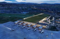A view of the proposed design for the new Florence airport - complete with rooftop vineyard