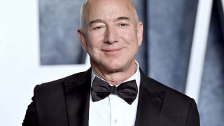 Jeff Bezos arrives at the Vanity Fair Oscar Party on Sunday, March 12, 2023