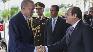 الرئيس التركي رجب طيب أردوغان يصل إلى مصر