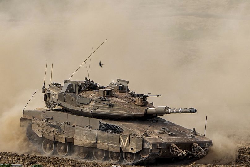 دبابة ميركافا الإسرائيلية قرب قطاع غزة. 2024/02/13