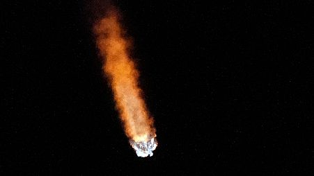 A SpaceX Falcon 9 rocket lifts off from pad 39A at Kennedy Space Center in Florida, early on Thursday, February 15, 2024.