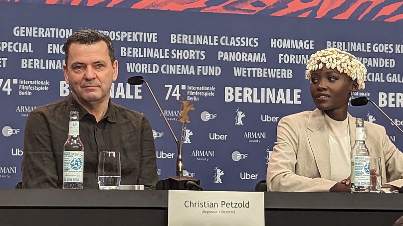 German filmmaker Christian Petzold with Lupita Nyong'o.