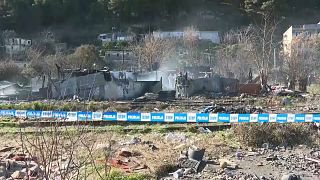 Incendio en un asentamiento romaní en la localidad de Bar, en Montenegro