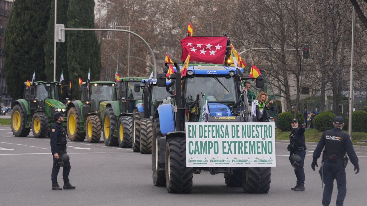 Protesta de agricultores extremeños