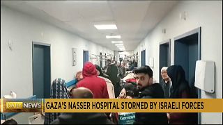 Crowded corridors in southern Gaza's Nasser hospital as Israeli troops raid