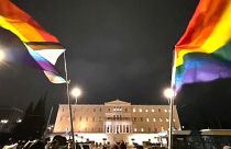 احتفالات في أثينا بعد تشريع اليونان للزواج المدني بين المثليين-15 شباط 2023.